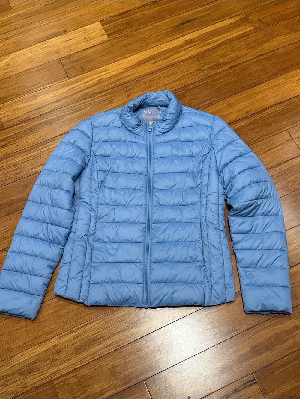 NWOT Love Tree Light Blue Quilted Packable Puffer Jacket L - Women's